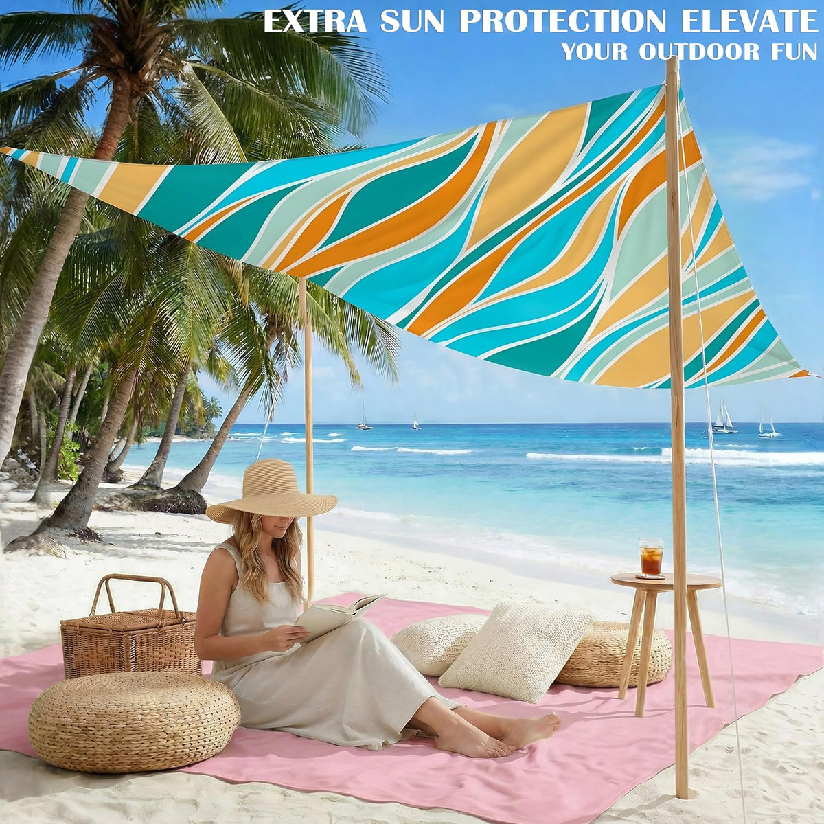 Beach Blanket Waterproof Sandproof 78''X81''/10'X9' Oversized Big Blanket