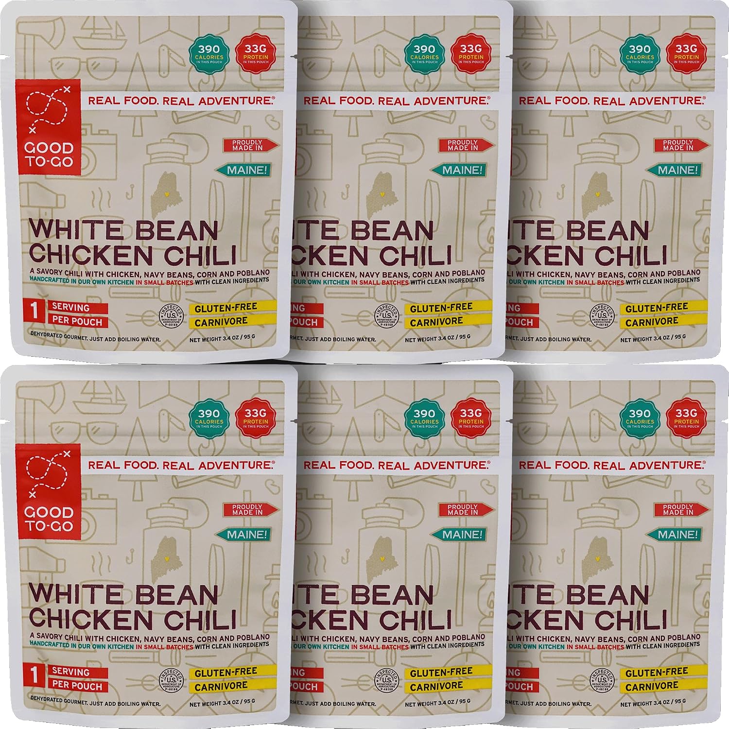 GOOD TO-GO Mexican Quinoa Bowl (6-Pack of Single Servings) | Camping & Backpacking Food | Just Add Water Backpacking Meals | Good To-Go Dehydrated Meals Taste Better Than Freeze Dried Food