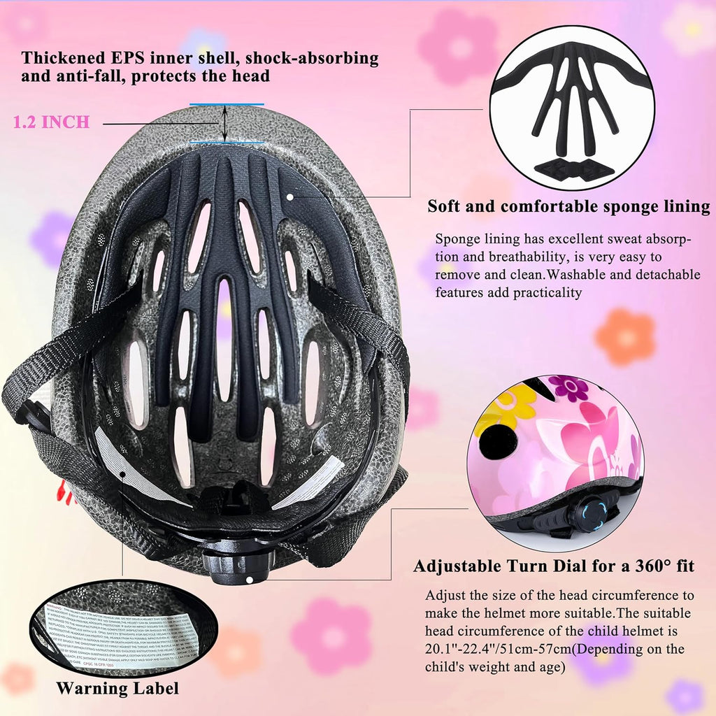 Lamsion Kids Helmet Adjustable Protective Gear Set for Ages 3-8 Girls Boys