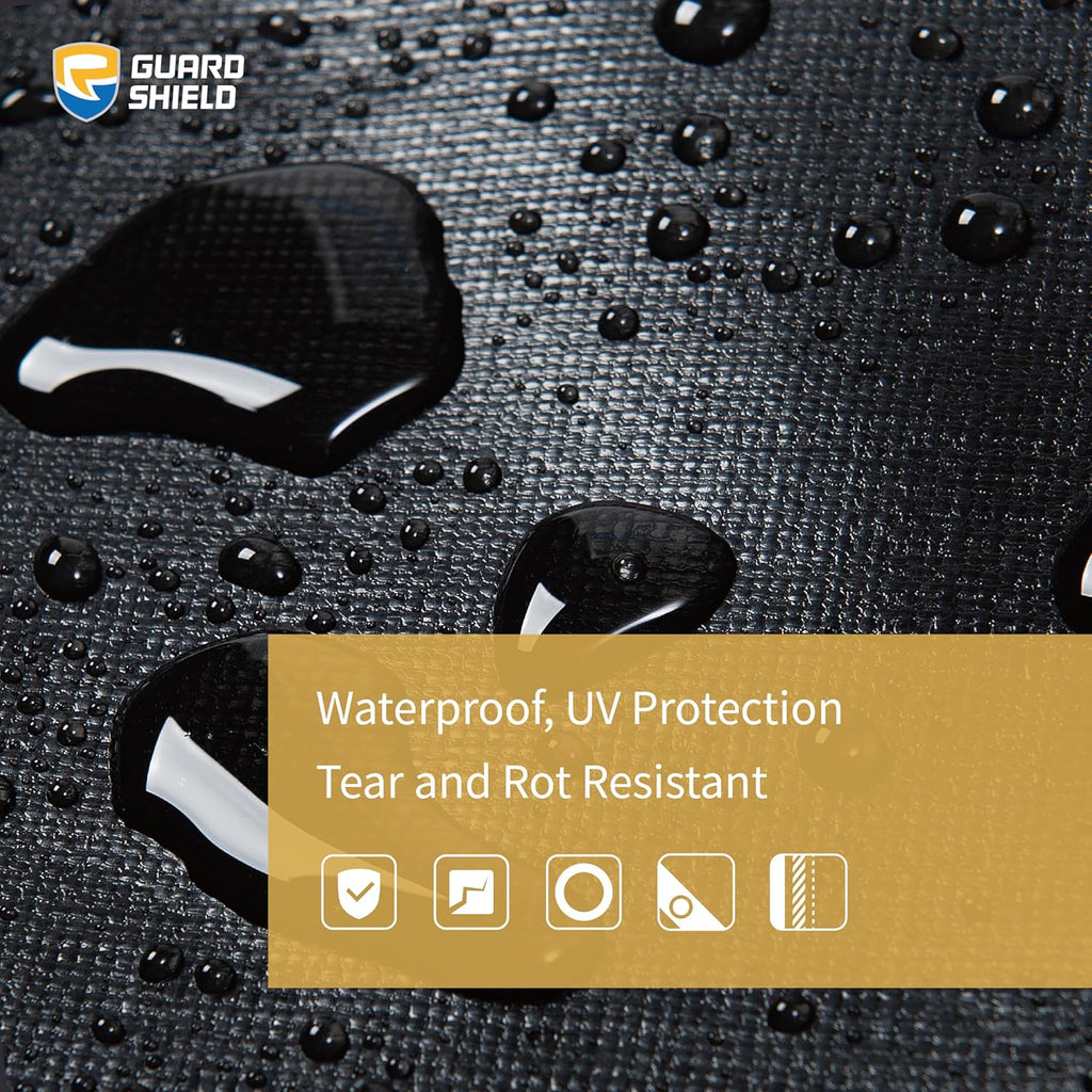 GUARD SHIELD Extreme Heavy Duty Black Poly Tarp 20x20 Feet Cover Waterproof Tarps 20mil Thick UV and Tear Resistant Tarpaulin