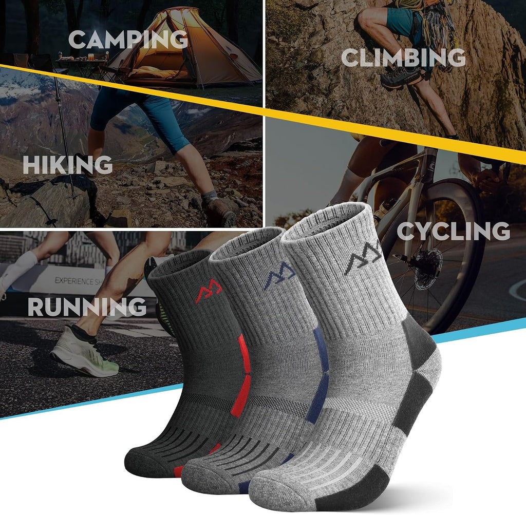 innotree Men's Merino Wool Hiking Socks 3 Pairs