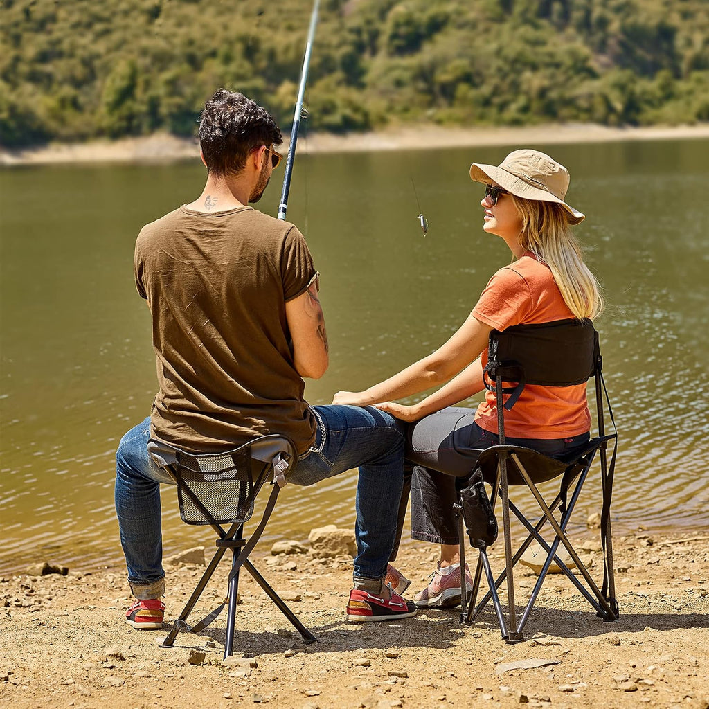 Portal Tall Folding Tripod Stool Portable Tripod Chair for Outdoor Camping