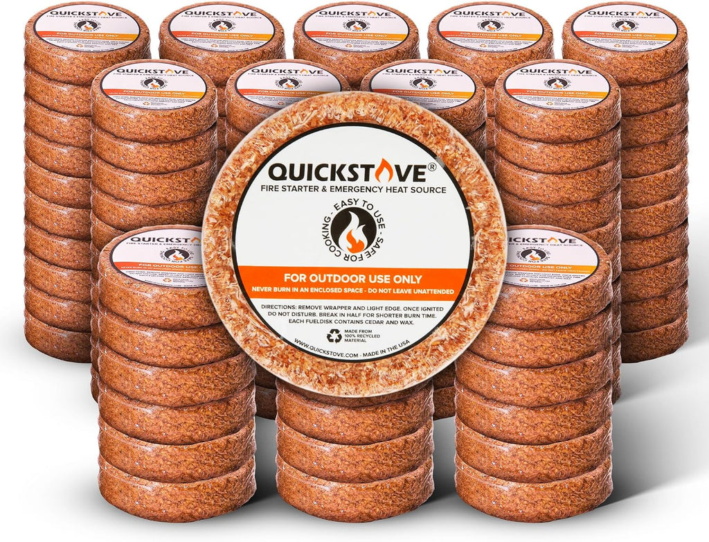 Fire Starters (10 Pack) – Waterproof Emergency Fuel Disks for Camping Essentials, Wood Stove, Fireplace, Fire Pit, Survival Kit, Campfire & Outdoor Accessories