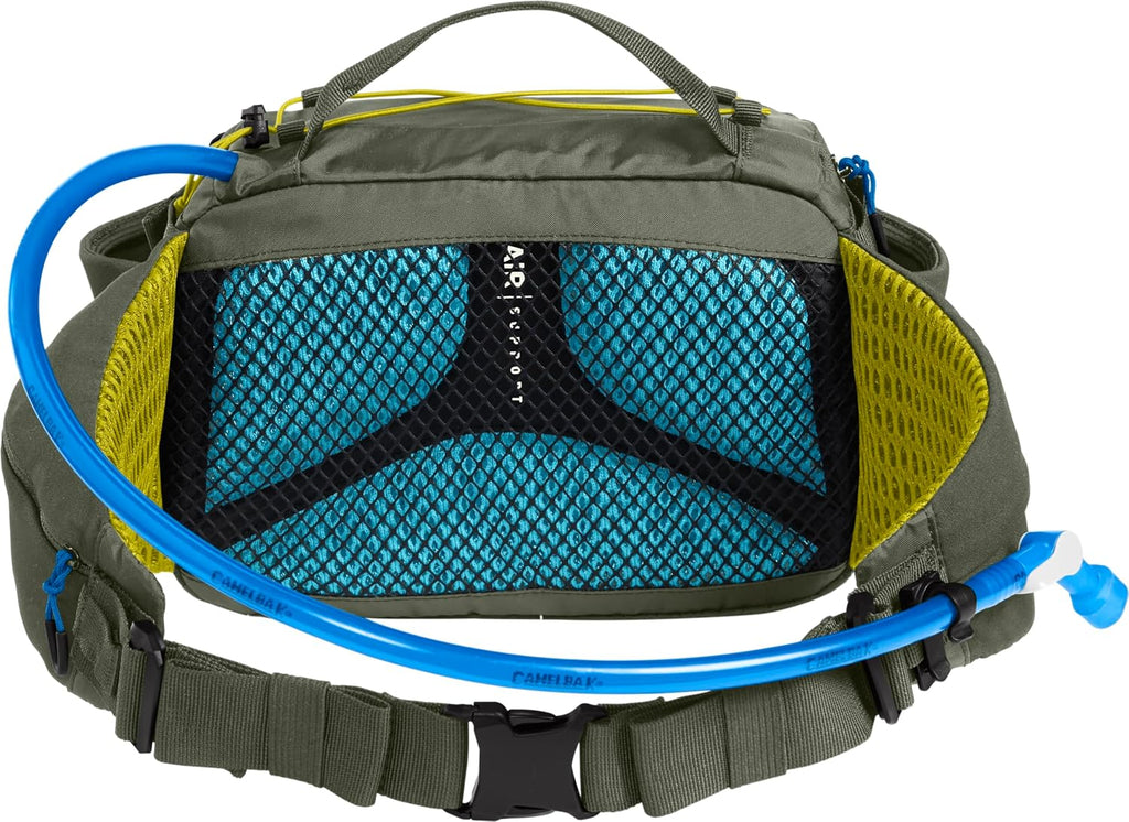 CamelBak M.U.L.E. 5 Hydration Waist Pack with 50oz Lumbar Reservoir, Stable Carry and Smart Storage for Mountain Bike and Gravel Riding, Dusty Olive 2.0