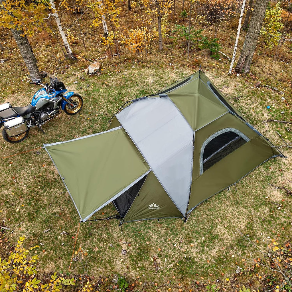 Night Cat Pop Up Tent 2-3 Persons Instant Set Up Tent with Footprint Tarp & Porch, Automatic Double Layer Waterproof Camping Tent with Rainfly