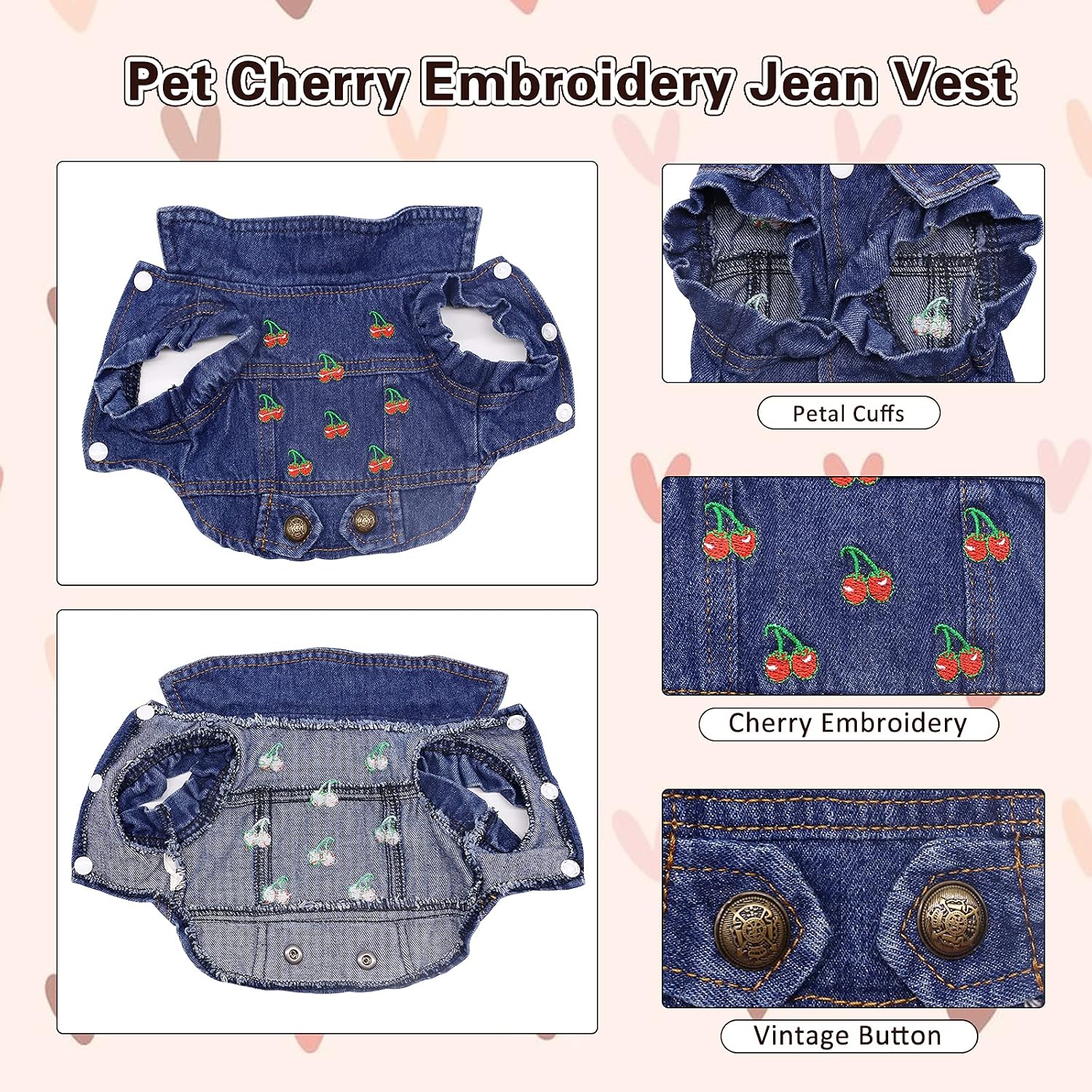 SILD Pet Clothes Dog Jeans Jacket Denim Shirt Small Medium Dogs Lapel Vests