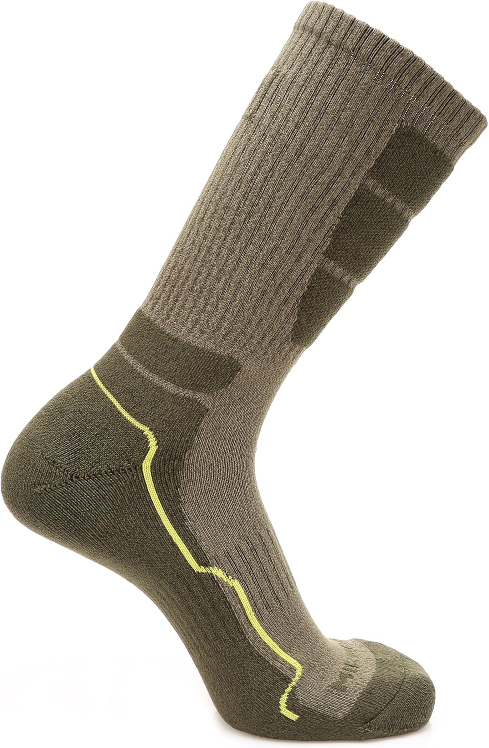 MIRMARU Men's 5 Pairs Hiking Outdoor Trail Running Trekking Moisture Wicking Cushion Crew Socks