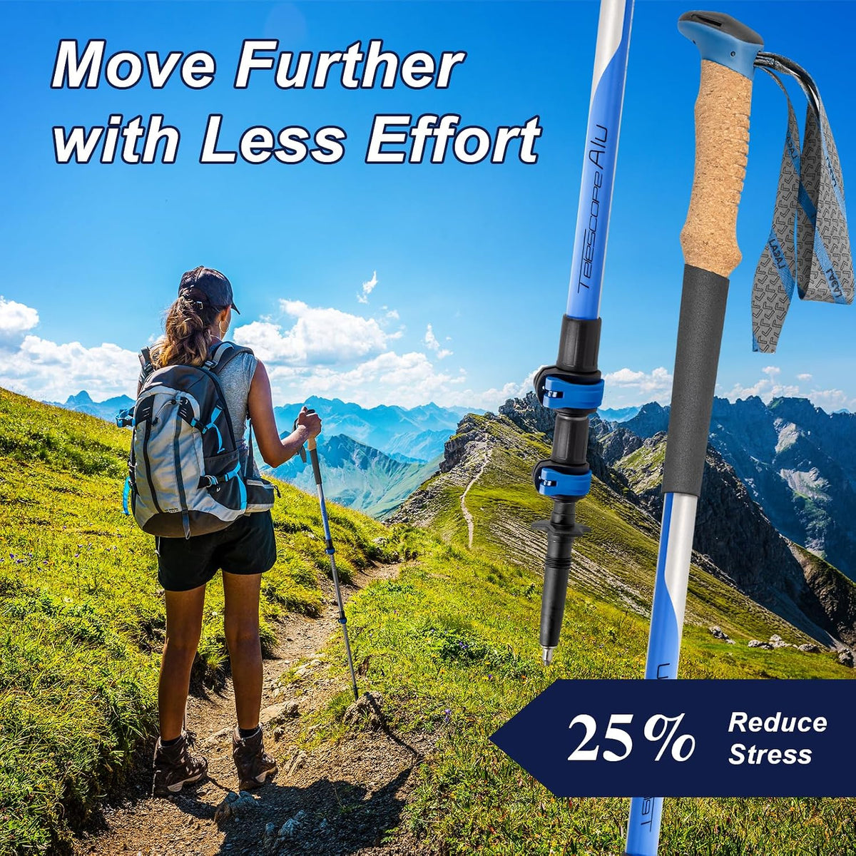 Hiking Poles, Ultra-Light Telescopic Trekking Poles,Portable Walking Sticks with Adjustable Height for Men and Women