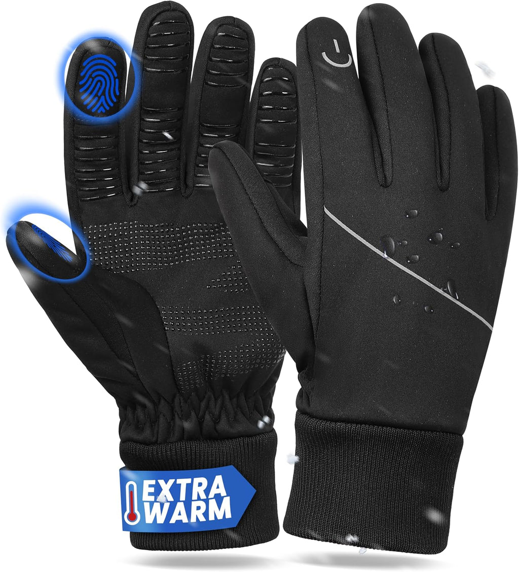 MOREOK Winter Gloves Ski Snow Bike Cycling Gloves Fleece Lining Anti-Slip