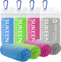 Sukeen 4 Pack Cooling Towels (40"x 12"), Cooling Neck Wraps, Soft Ice Towel