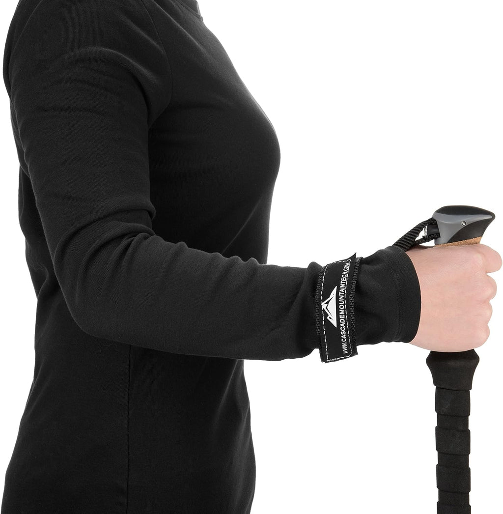 Cascade Mountain Tech Trekking Poles - Carbon Fiber Folding Walking Sticks with Quick Adjustable Locks, Black (Set of 2)