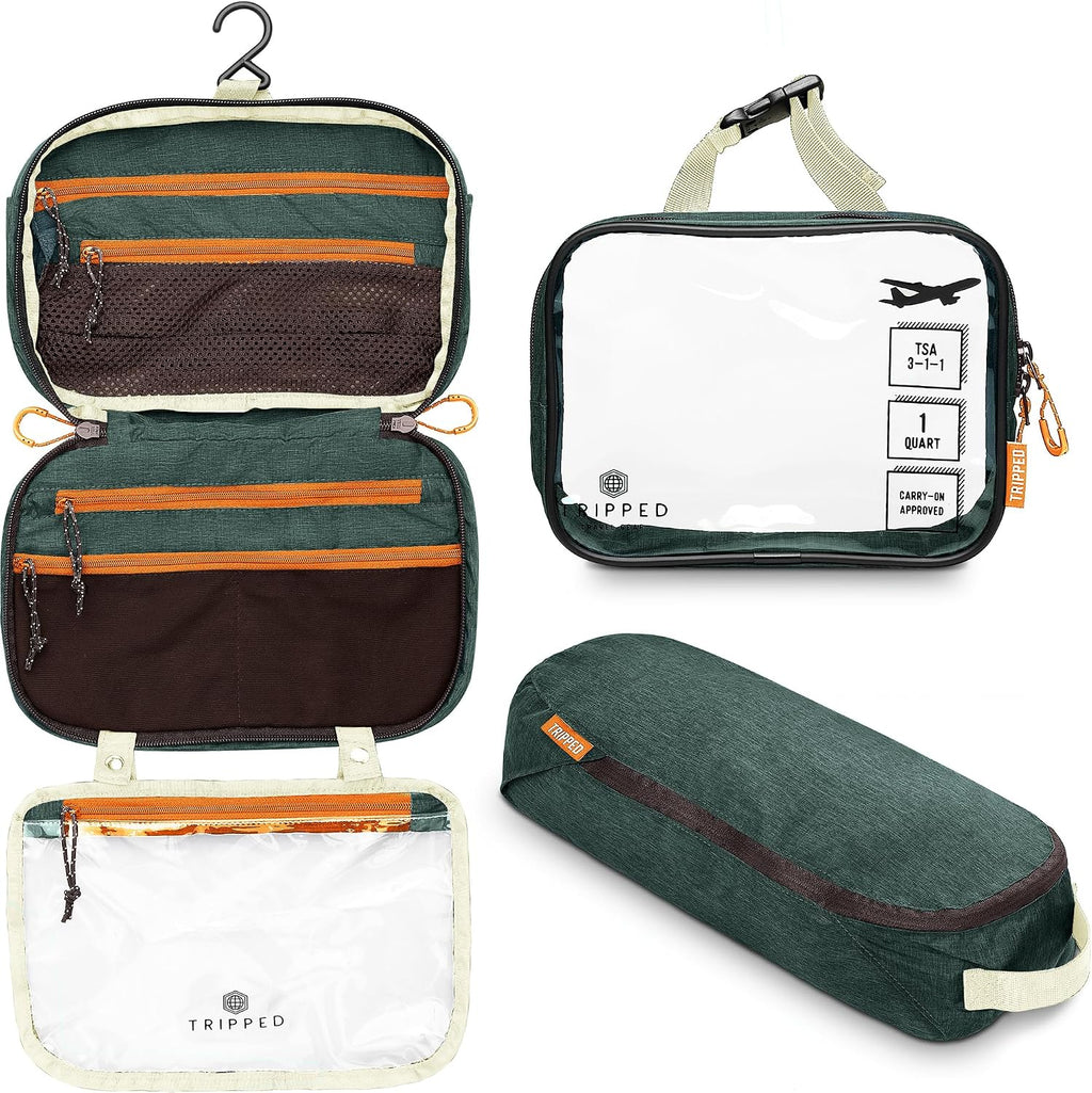 TRIPPED Travel Gear 3-Piece Travel Toiletry Bag Set
