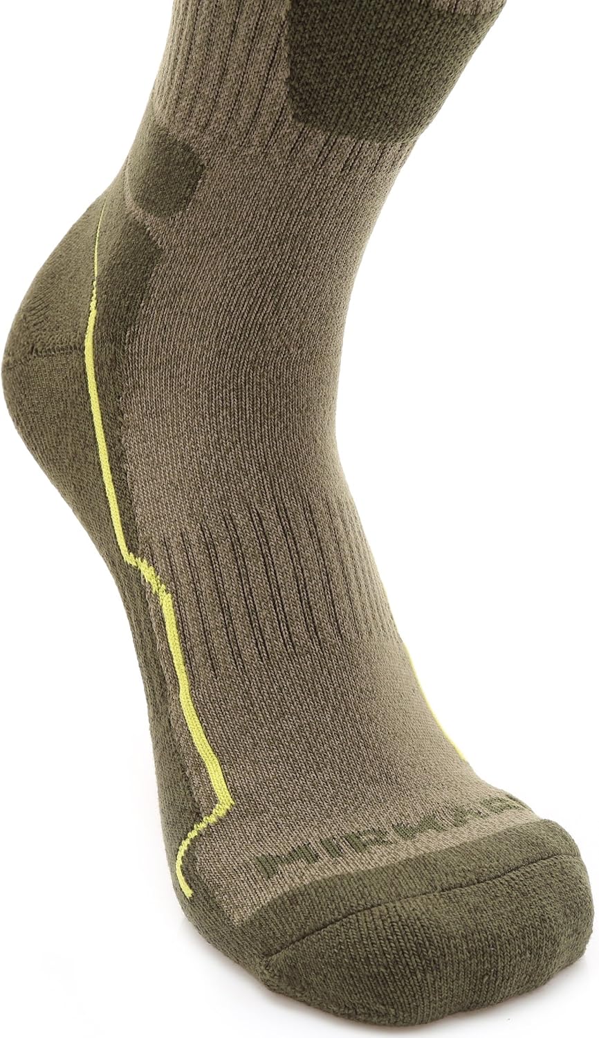 MIRMARU Men's 5 Pairs Hiking Outdoor Trail Running Trekking Moisture Wicking Cushion Crew Socks