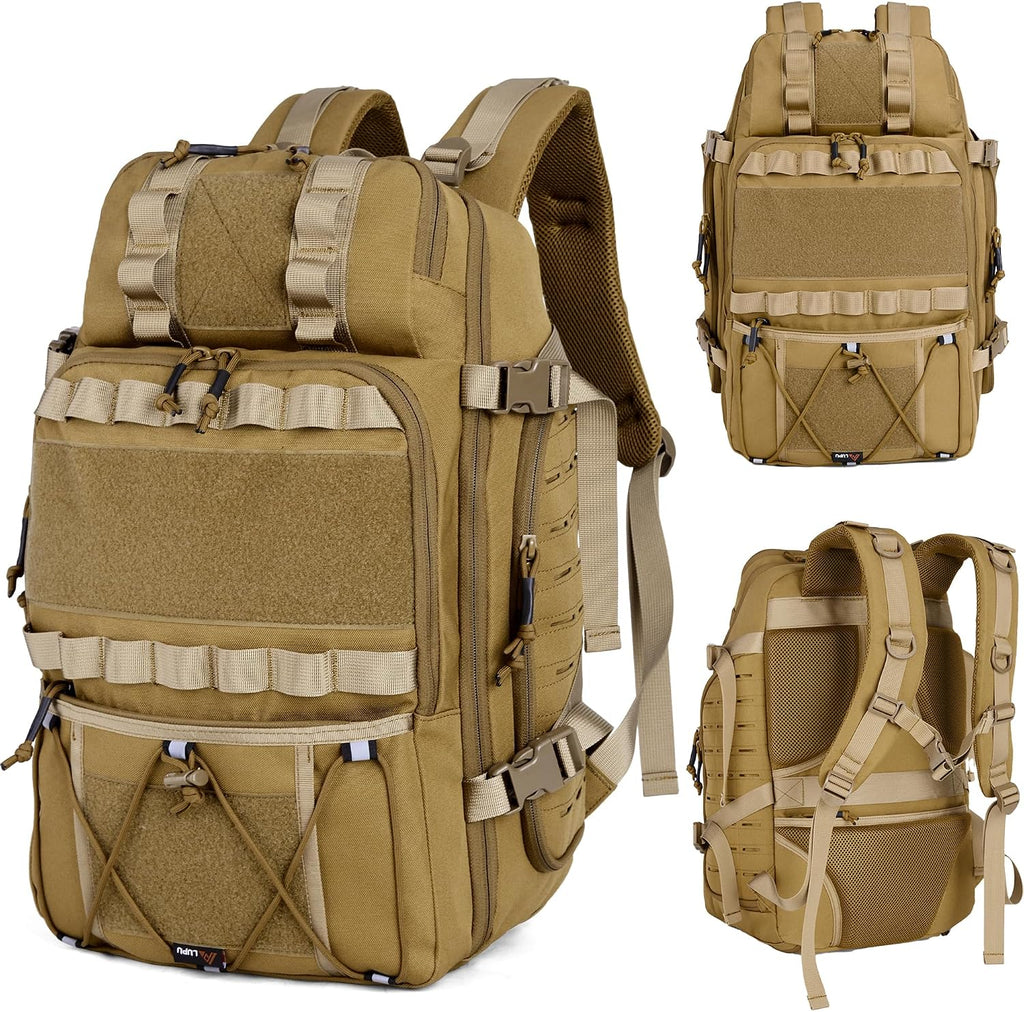 Tactical Backpack 35L Military Molle Pack 900D Waterproof Assault Rucksack Large Capacity Outdoor Hiking Camping Trekking Bag for Travel Hunting Survival and Adventure