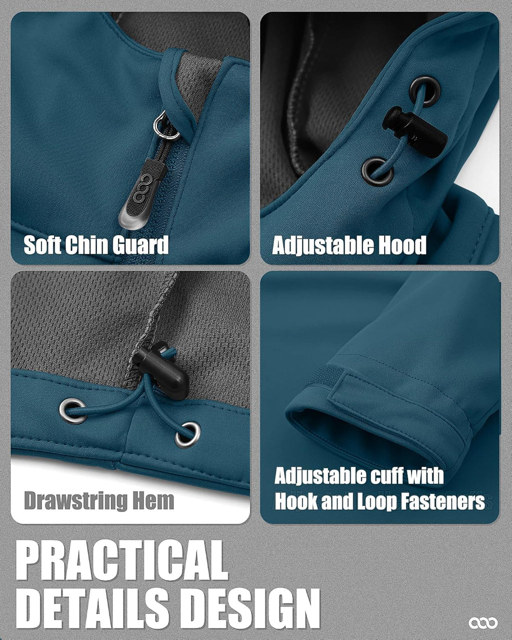 33,000ft Men's Softshell Jacket Hooded Waterproof Windbreaker Rain Jacket