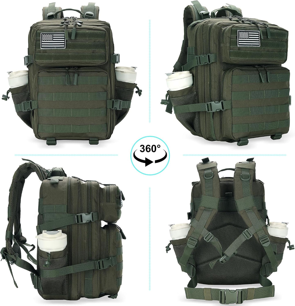Lovelinks21 25L Military Tactical Backpack Small Assault Pack Molle Daypack for Men and Women for Work Travel Gym Outdoor Hiking Camping (Army Green)