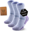 Bamboo Rayon Crew Hiking Socks | Premium Anti-Blister Warm Breathable | Cushioned for Sports | Men Women | 3 Pack