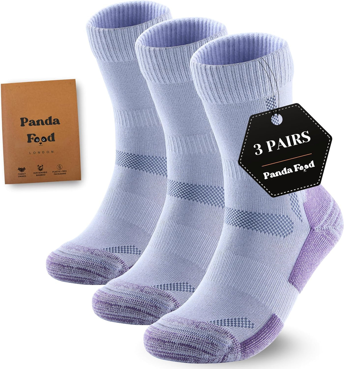Bamboo Rayon Crew Hiking Socks | Premium Anti-Blister Warm Breathable | Cushioned for Sports | Men Women | 3 Pack