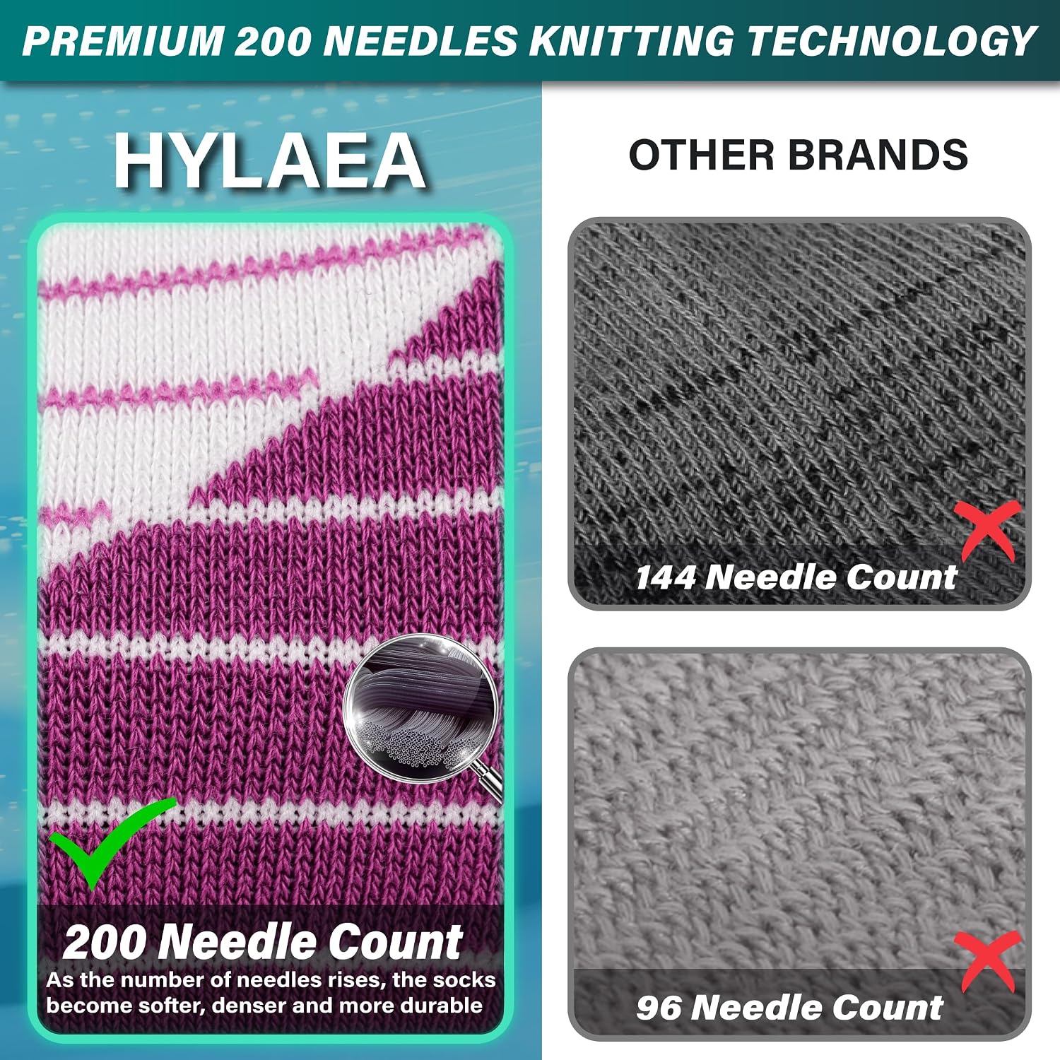 Hylaea Unisex Crew Socks for Running Athletic, Comperssion & No Blisters