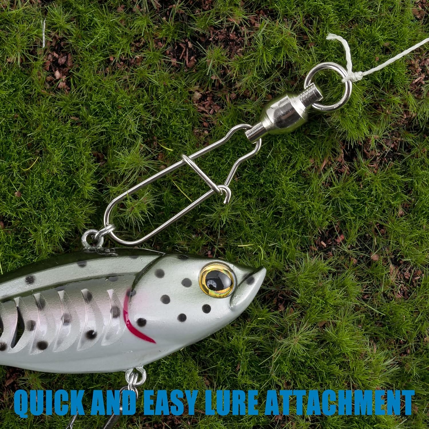 Dr.Fish 20 Pack Ball Bearing Snaps Swivels Fishing Tackles Duo Lock Snaps Stainless Steel Saltwater Freshwater Lure Leader Line Connector