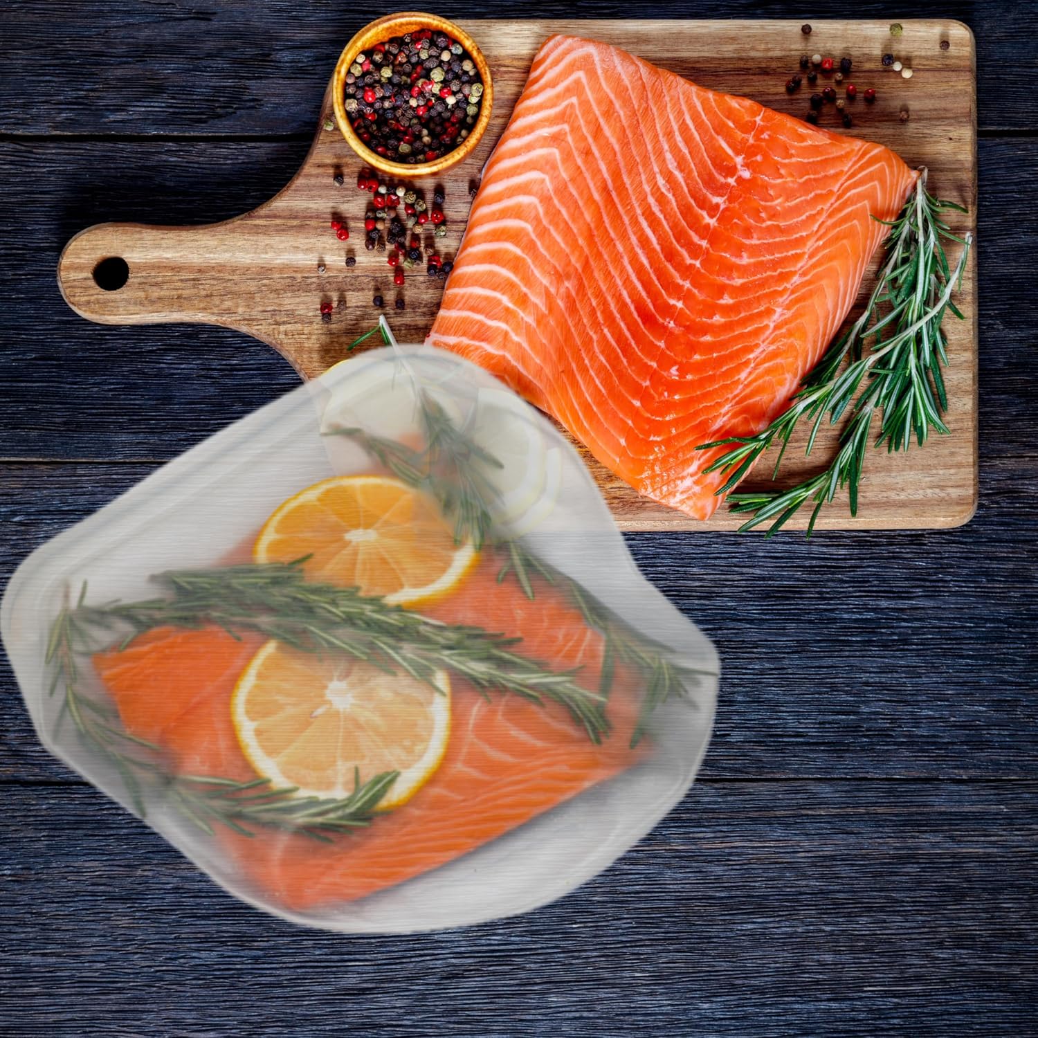 Elkanah Reusable Sous Vide Bags Platinum Silicone BPA-Free Set of 2