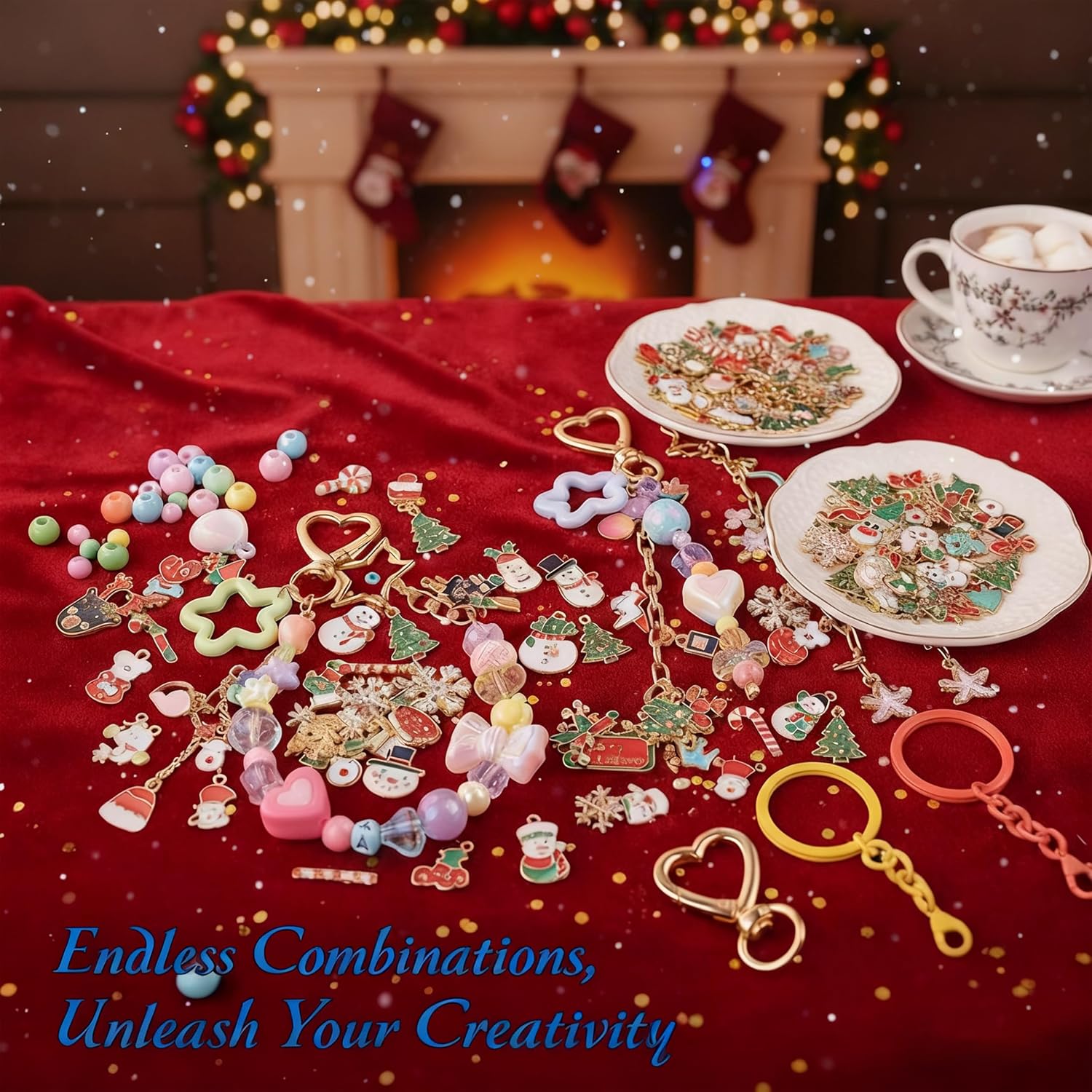 ValorTiger DIYJewelry Making Set 364 Pieces – Includes 156 Charms, 150 Jump Rings, 25 Extender Chains, 20 Keychains, 10 Crimp Tubes, 3-Inch Beading Wire, Support Ring & Jewelry Pliers(for Parents)