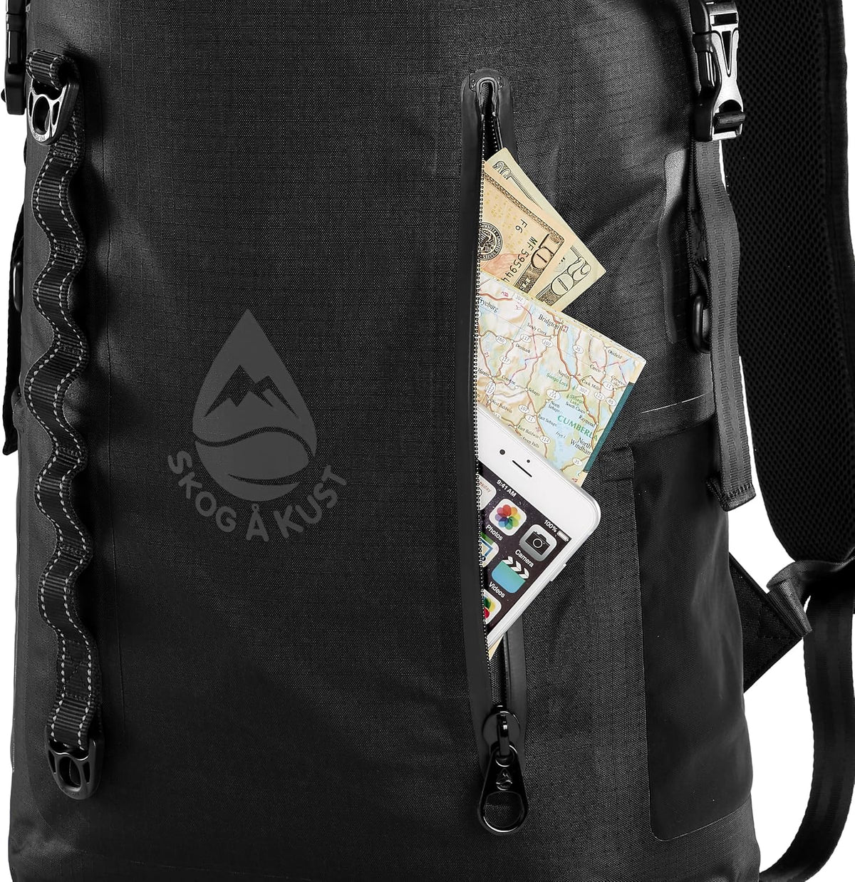 Såk Gear Skog Å Kust BackSåk Pro Waterproof Floating Backpacks with Exterior Airtight Zippered Pocket
