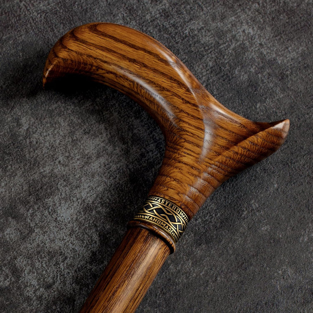 Asterom Handcrafted Walking Cane, Stylish Wooden Canes for Men, Oak Wood