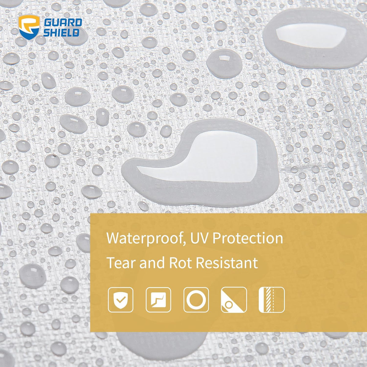 GUARD SHIELD Extreme Heavy Duty White Poly Tarp 12x12 Feet Cover Waterproof Tarps 20mil Thick UV and Tear Resistant Tarpaulin