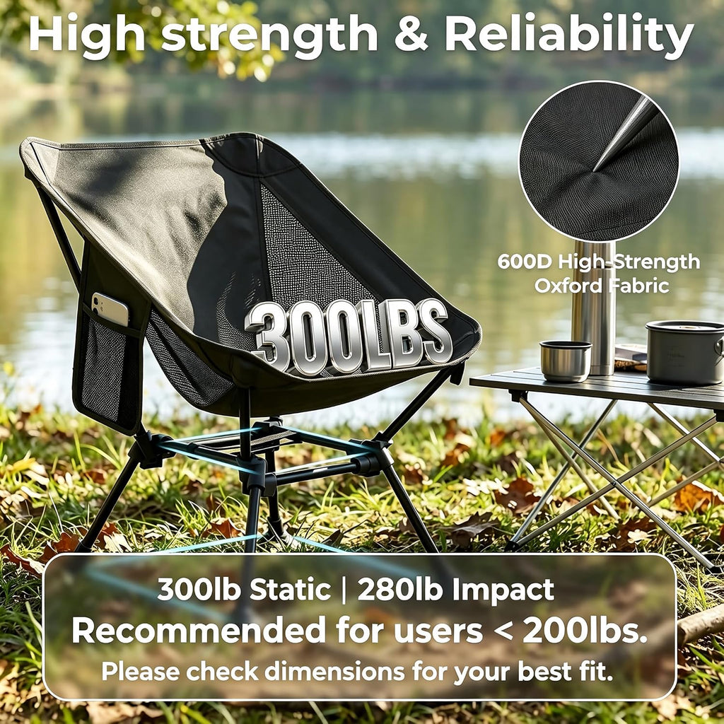 Lightweight Folding Backpacking Camping Chair for Hiking, Beach