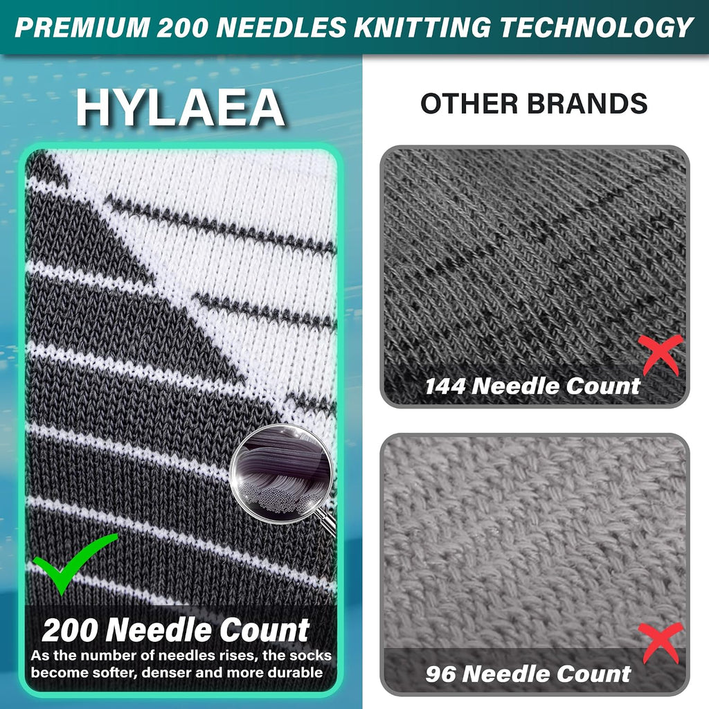 Hylaea Unisex Crew Socks for Running Athletic, Comperssion & No Blisters