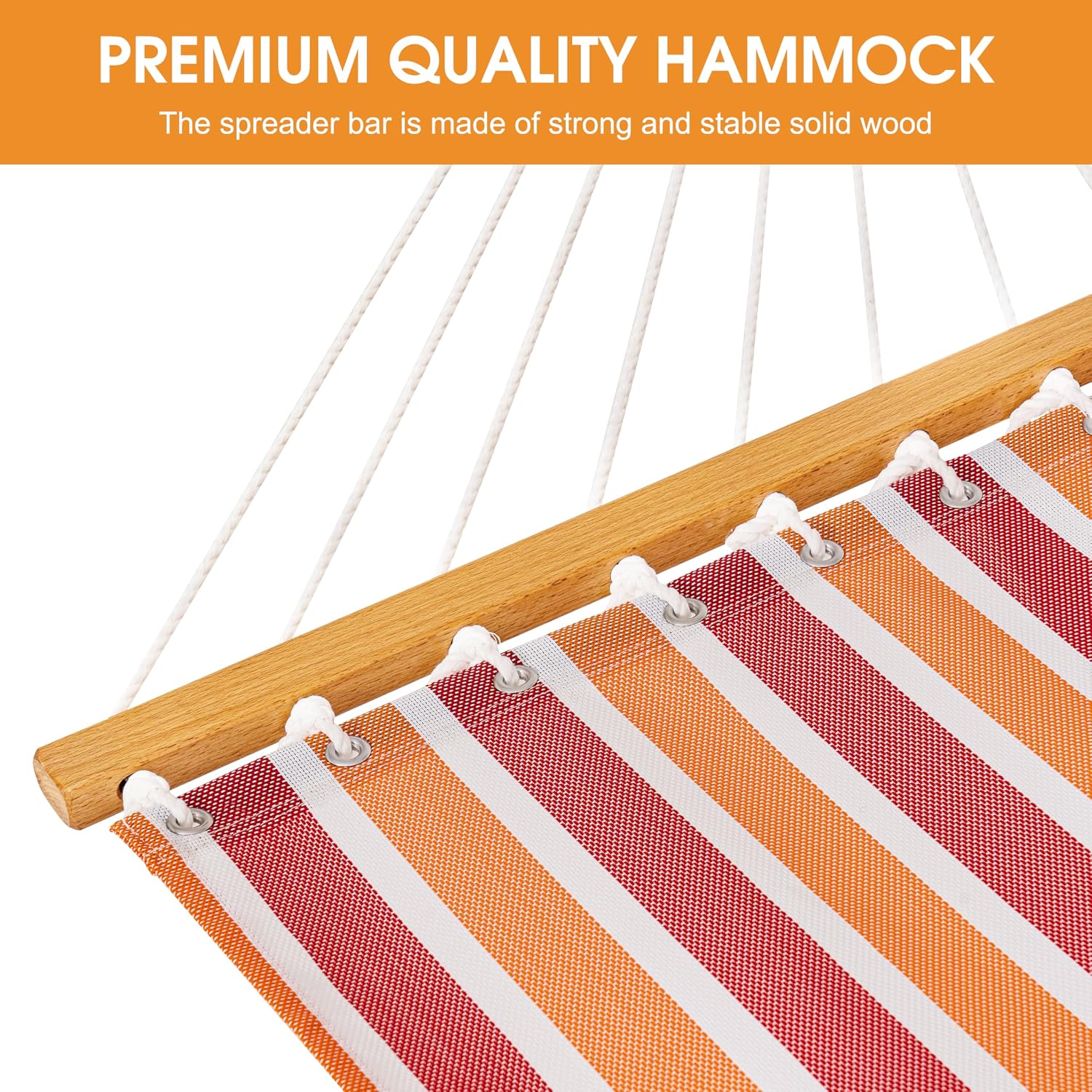 Lazy Daze Double Textliene Quick Dry Hammock with Spreader Bar for Outdoor