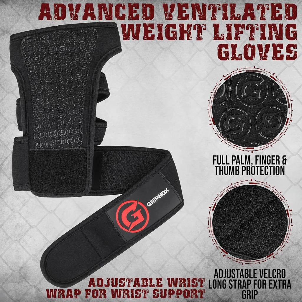 Ventilated Weight Lifting Gloves for Men & Women with Wrist Wrap Support – Padded Fingerless Gym Workout Gloves with Non-Slip Grip for Fitness, Weightlifting & Cross Training