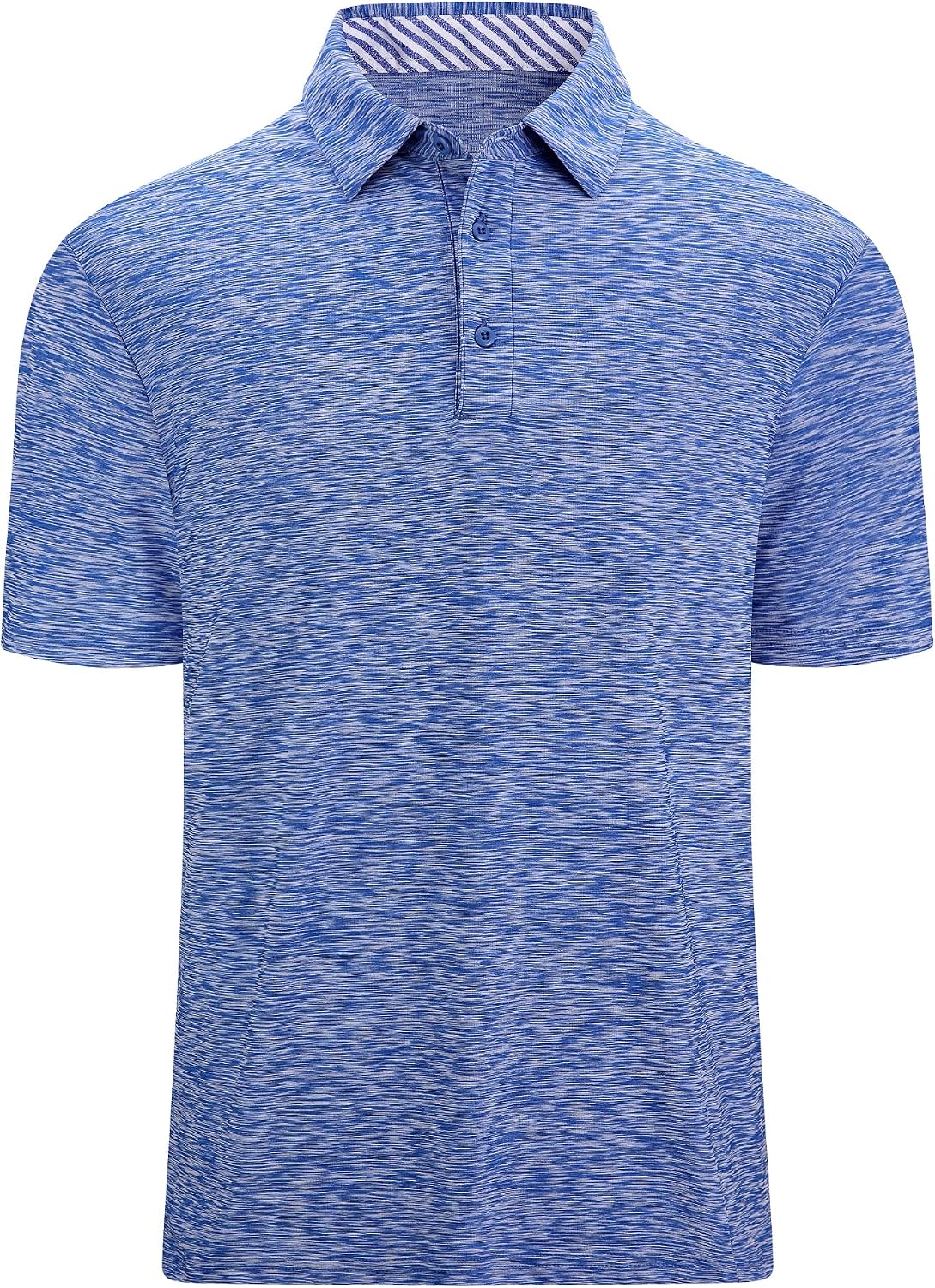 Damipow Golf Shirts for Men Dry Fit Short Sleeve Print Collared Polo Shirt