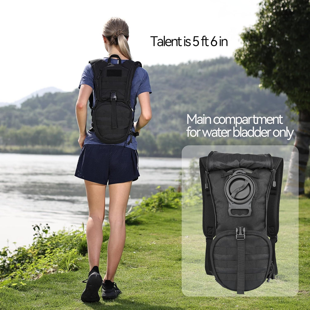 MARCHWAY Tactical Molle Hydration Pack Backpack with 3L TPU Water Bladder, Military Daypack for Cycling, Hiking, Running, Climbing, Hunting, Biking