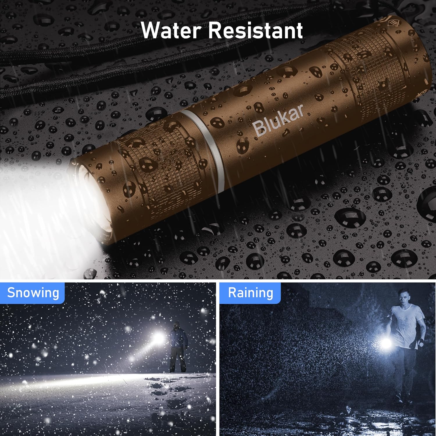 Blukar Rechargeable Flashlight, Super Bright Adjustable Focus Flashlights