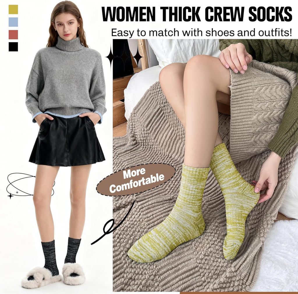 EBMORE Merino Wool Thermal Warm Winter Socks for Women Men