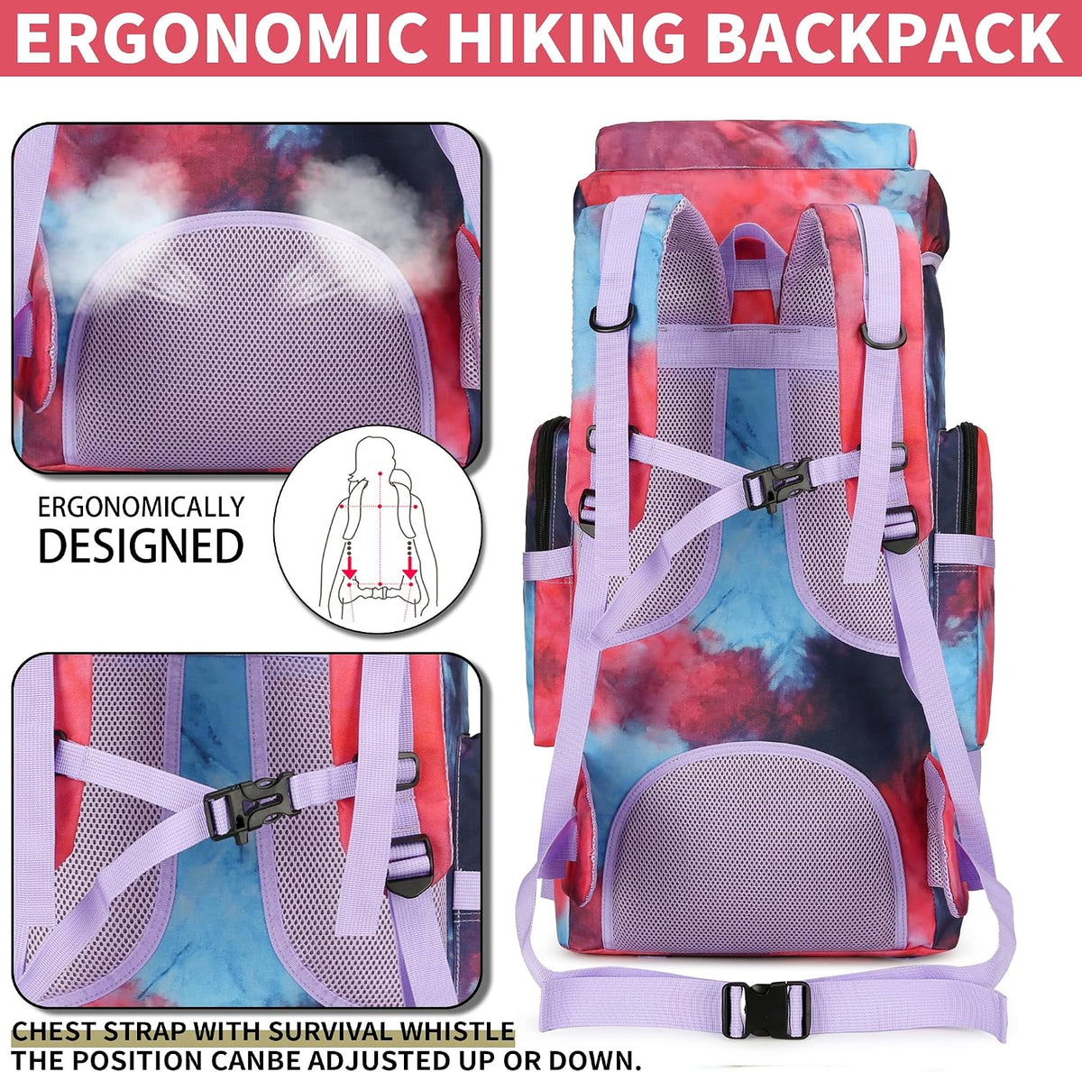 Hiking Backpack for Men 70L/100L Camping Backpack Military Rucksack Molle 3 Days Assault Pack for Climbing