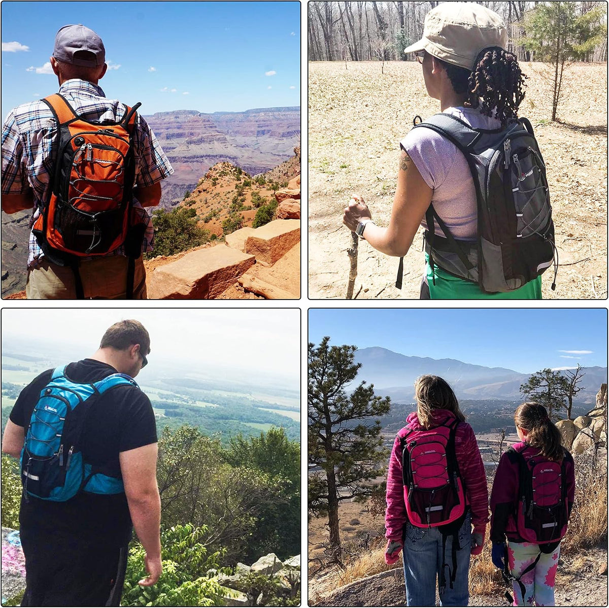 Hydration Pack Hiking Water Backpack - Miracol Insulated Water Bag with 2L Bladder