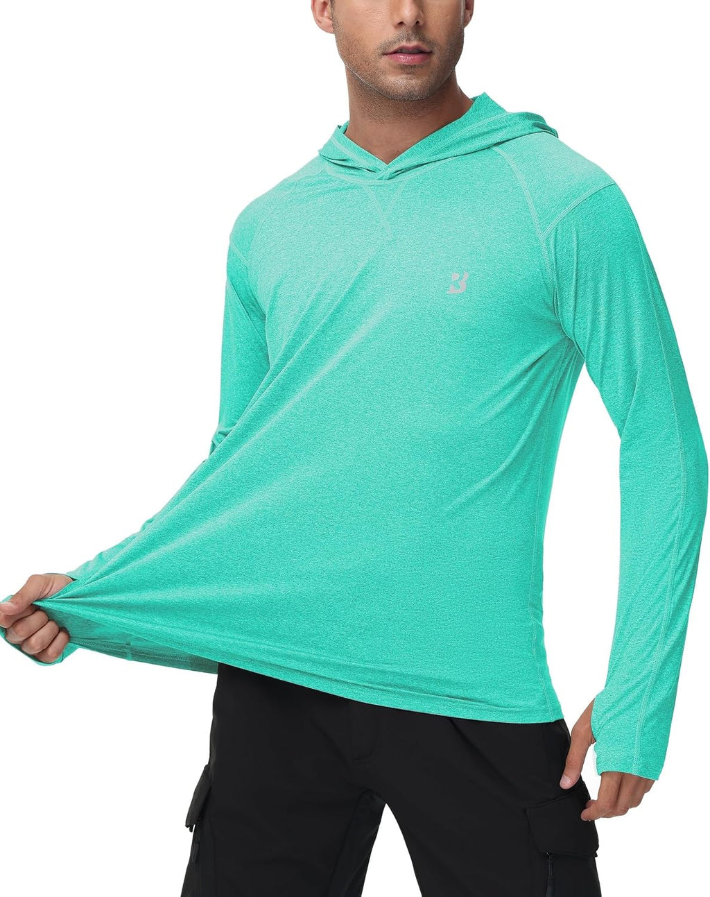 Roadbox Men's UPF 50+ Fishing Shirts, Long Sleeve UV Sun Protection Hoodie