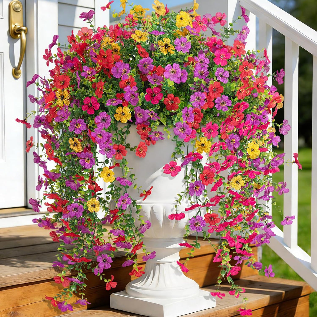 Hrobek Fake Mums Artificial Fall Hanging Flowers for Outdoors Decoration