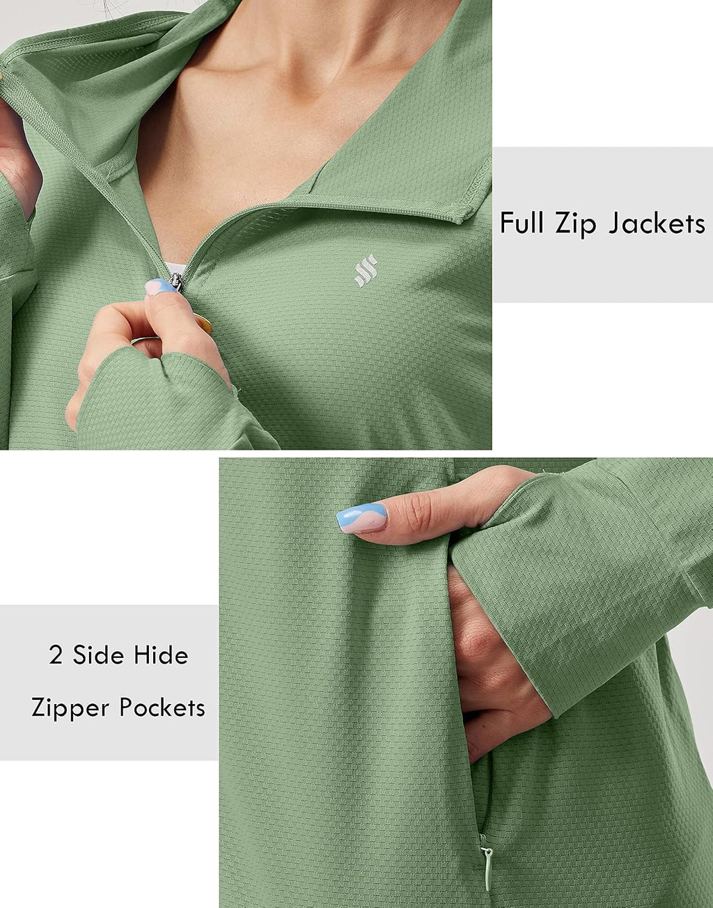 Soothfeel Women's UPF 50+ Sun Protection Shirt Hoodie Jacket Lightweight