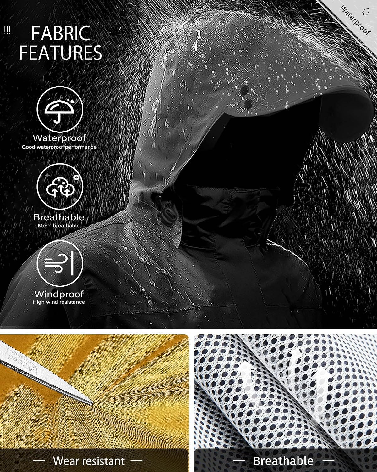 iCreek Rain Suit Waterproof Breathable Lightweight 2-Piece Rain Gear Unisex