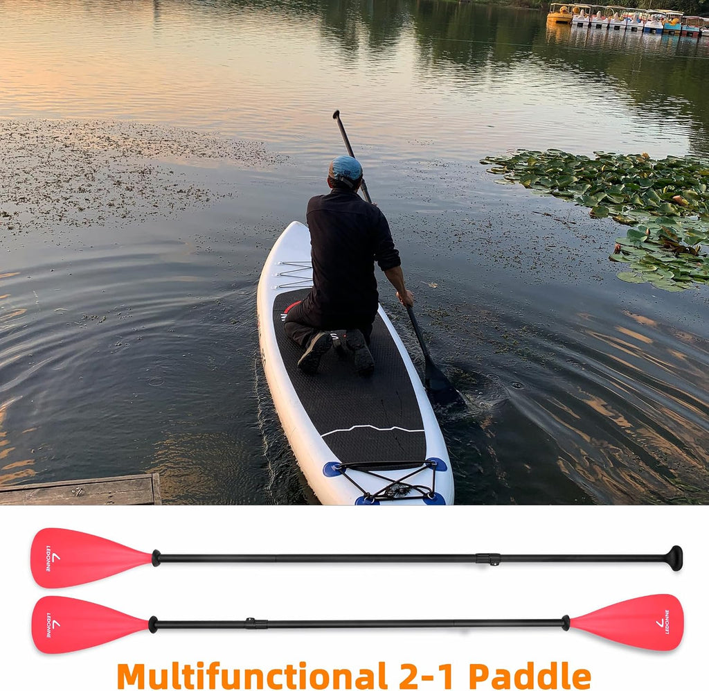 LEDONNE SUP Paddle 4-Piece Adjustable Stand Up Paddle Floating Lightweight Portable Kayak Paddle Paddleboard Oar with Aluminum Alloy Shaft, 2 Nylon Blades,3 Million Sets Per Year 500 Bought Monthly