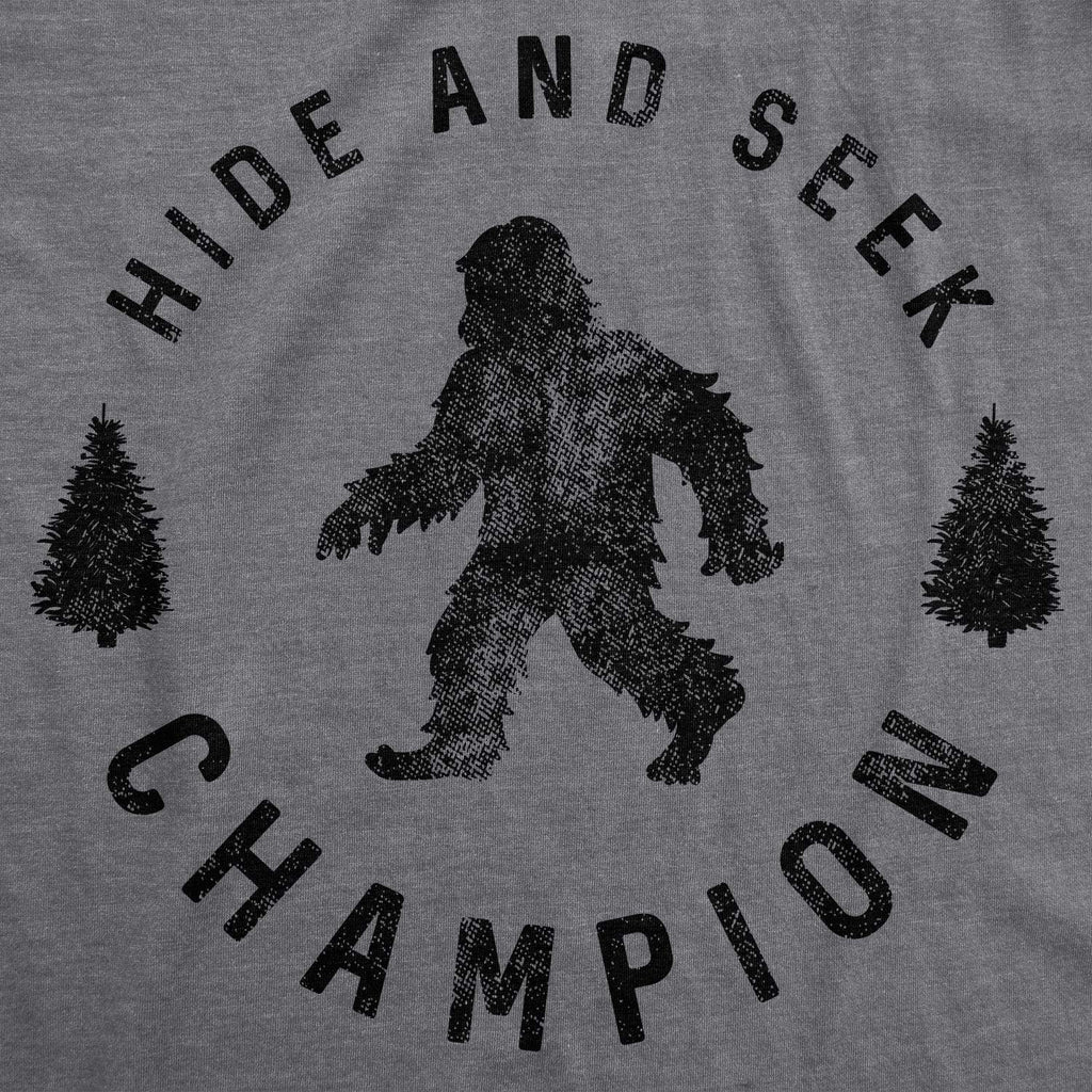 Crazy Dog T-Shirts Hide and Seek Champion Funny Bigfoot Graphic Tee