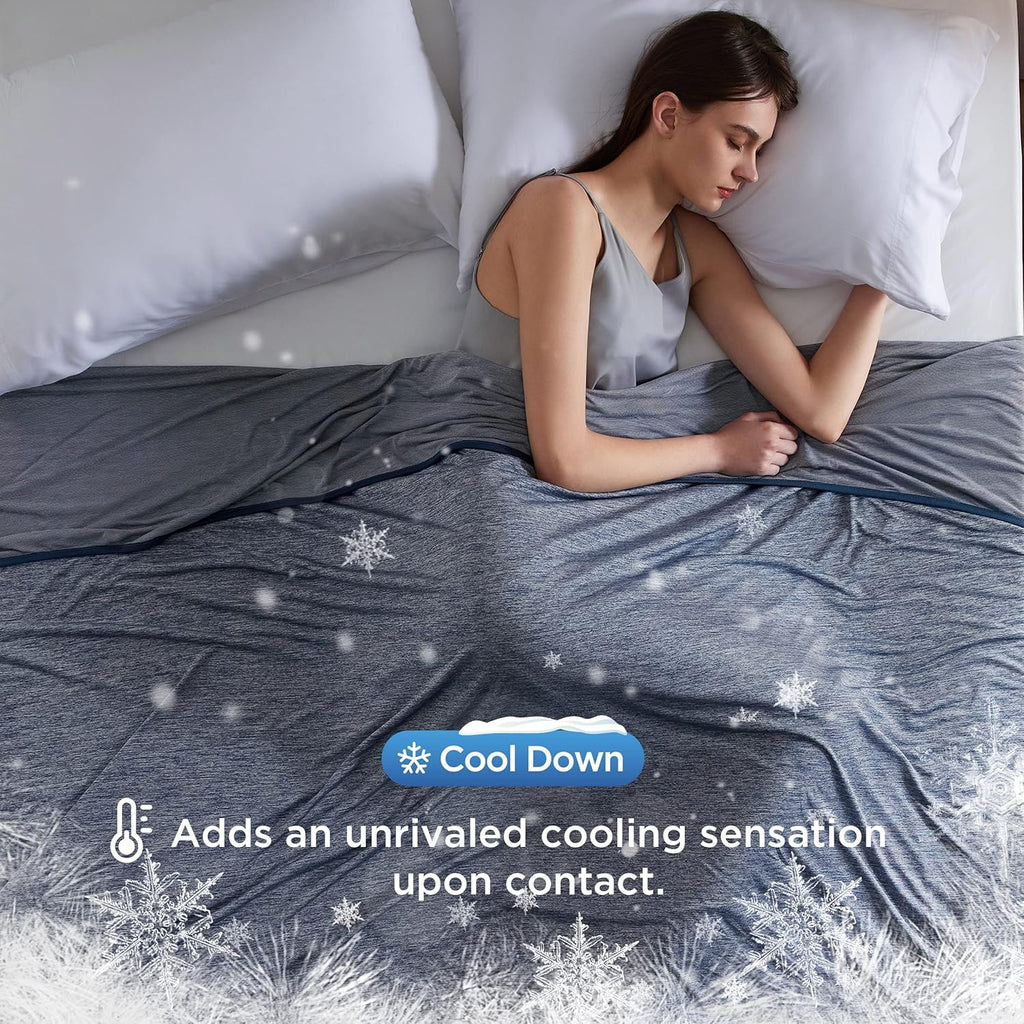 Bedsure Silky Soft Cooling Blanket for Hot Sleepers, Throw XL, Navy