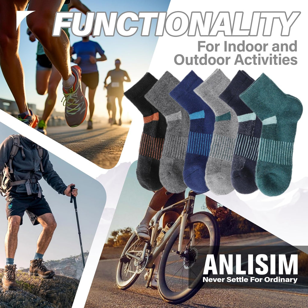 Anlisim Merino Wool Ankle Running Hiking Socks for Women and Men