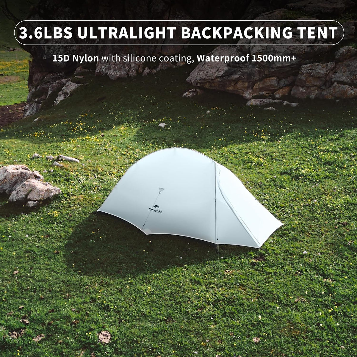 Naturehike Cloud-Up 2 Person Tent Lightweight Backpacking Tent with Footprint - Free Standing Ultralight Camping Hiking Backpack Tents Two Person Tent