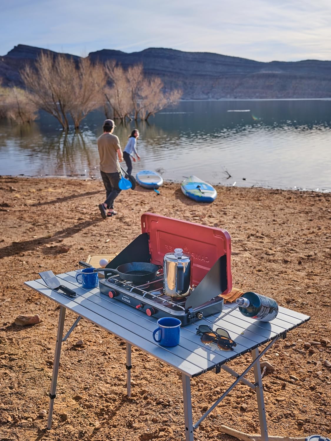 Camp Chef Mountain Series Kodiak Two-Burner Stove, 10,000 BTU Each, Red