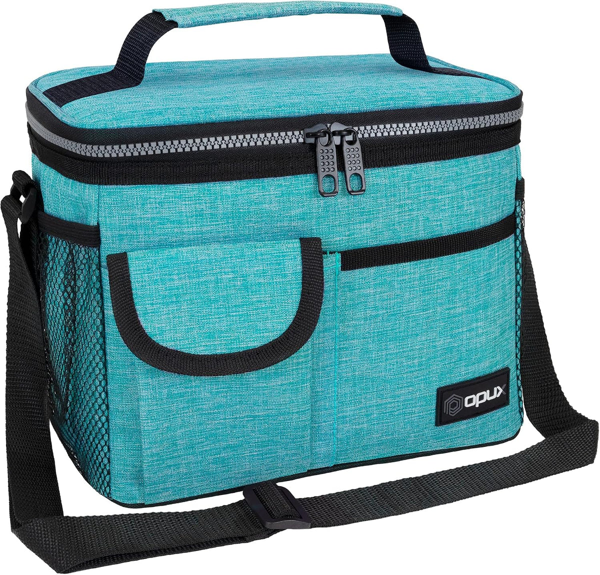 opux Insulated Lunch Box Adult, 14 Can Leakproof Cooler Bag Kid, Sea Blue